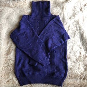 100% Alpaca Eggplant Turtleneck by LAM Bolivia